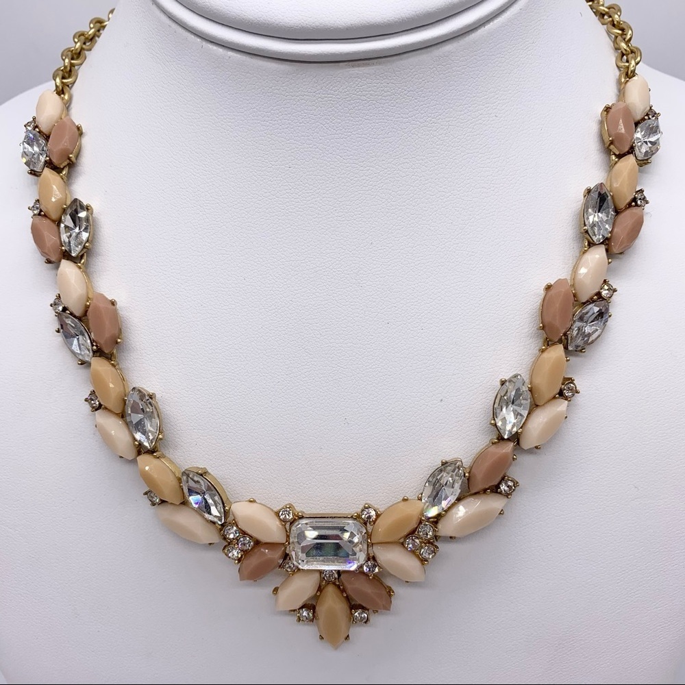 J. Crew Tan Peach Jeweled Necklace